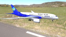 3D model Boeing-787 assets, boeing, airplane, airport, aircraft, 787, asset, game, 3d, model