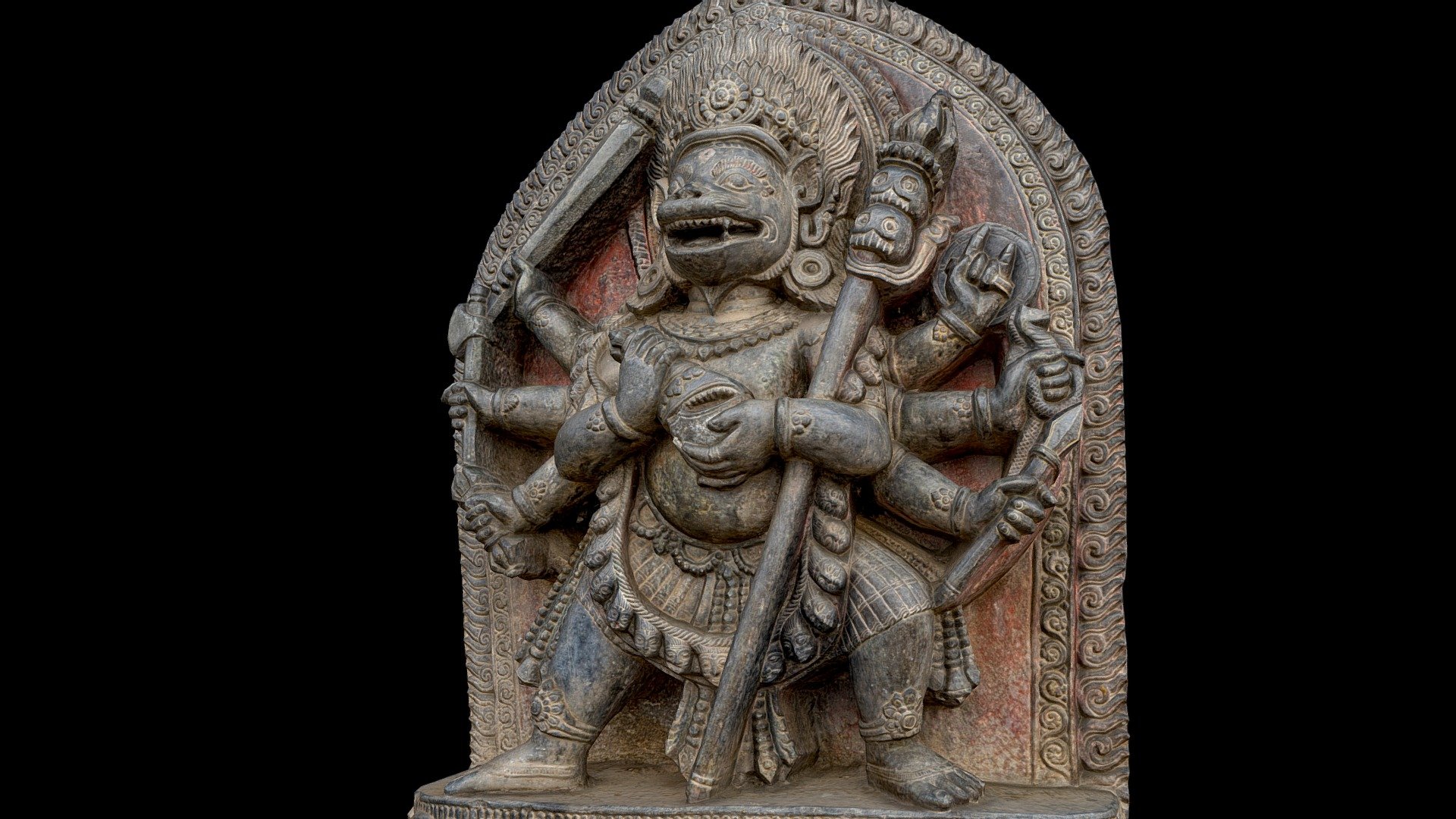 This Staue of Narsinha, a demonic beast form of God Vishnu, built in 1703AD by king &ldquo;Bhupatindra Malla