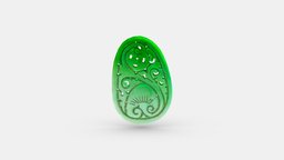 Cartoon jade pendant ancient, ruby, pendant, treasure, beryl, gem, chinese, museum, turquoise, jade, lowpolymodel, handpainted, carbuncle