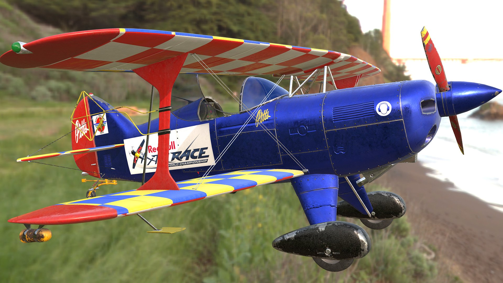 Try Viewer Settings in HD :-)

Pitts Special Stuntplane comes in 4 different color schemes, 4 different interior materials.

All materials are full PBR (4k, DirectX and OpenGL Normal maps included). The model has numerous moveable parts and it is fully rigged for Poser 9+. All materials work in either Superfly or also Firefly, because they have been created with the PBR-Emulator for Firefly (Bytefactory3D).

The model is made for very close renders, even from inside the cockpit from the pilots perspective.

Made by
MAUSEL (Modeling Cinema4D, Base Texture Designs, Prototyping)
ByteFactory3D (Modeling Lightwave, UV Layout, Substance Painter, Rigging) - Pitts Special Stuntplane Air Race - 3D model by Bytefactory3D 3d model
