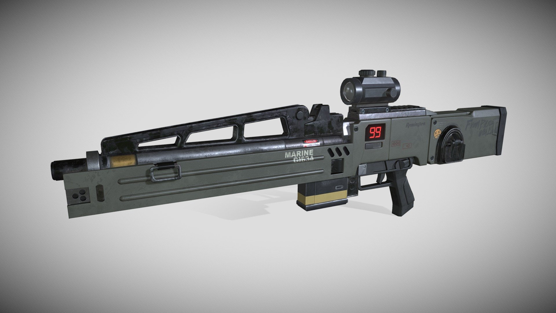 Cameron Style Pulse Rifle - AM 15 - Buy Royalty Free 3D model by migo1942 3d model