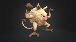 Mankey Pokemon cute, pokemon, mankey, cartoon, creature, stylized