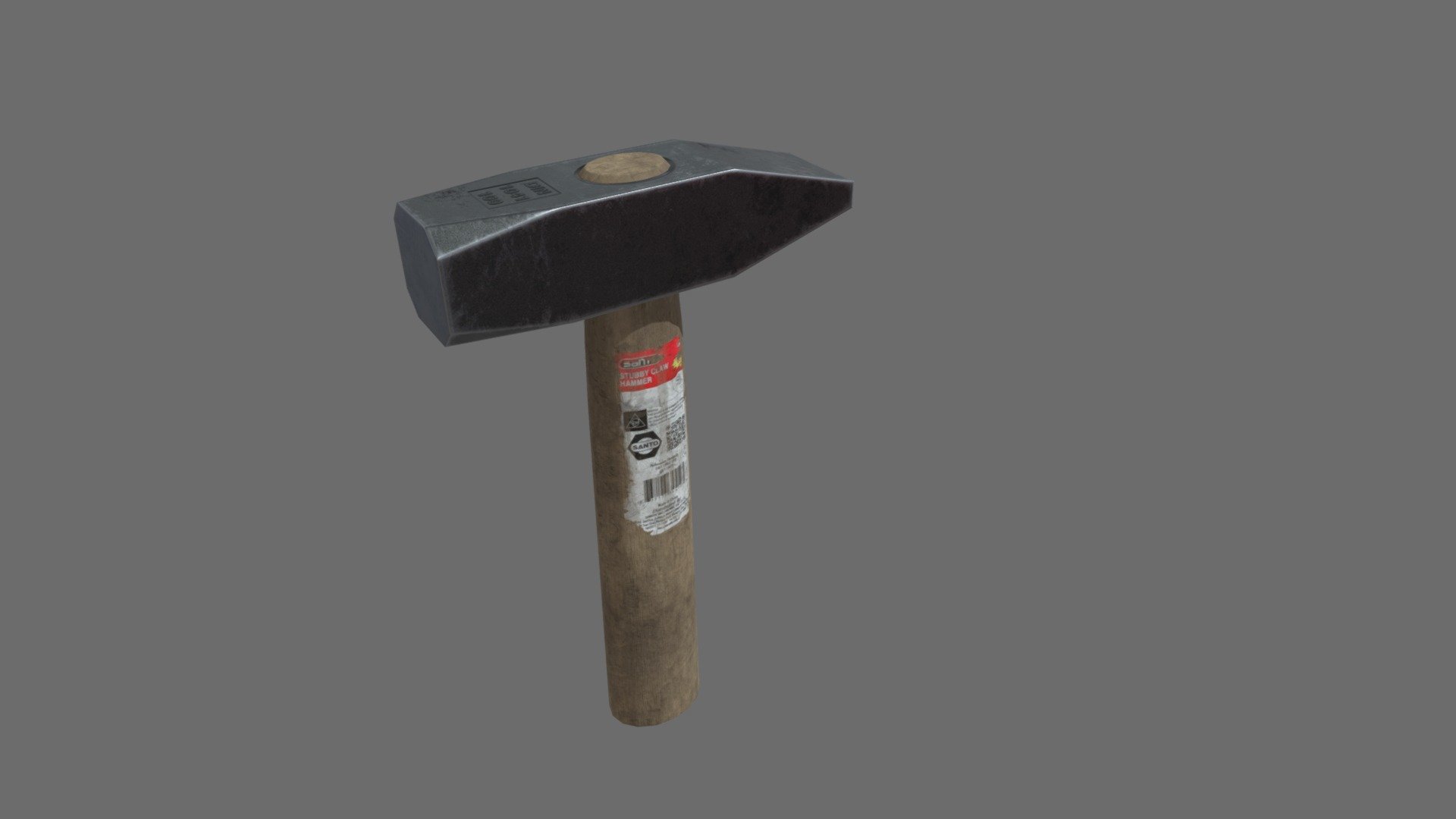 3D model of a standard hammer with a short handle.

Texture 2k - PBR Metallic Roughness.

Triangles: 228

Vertices: 134
 - Standard hammer - Download Free 3D model by Silent (@EvgenSilent) 3d model