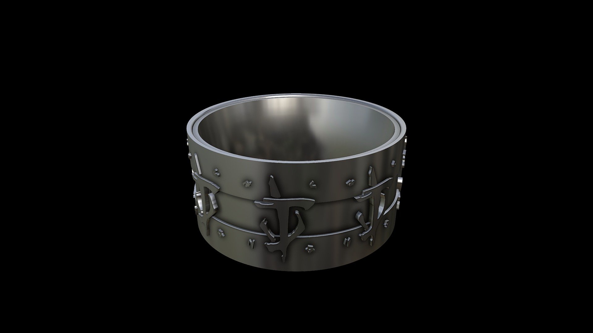 DOOM SLAYER RING


This Ring is based off the Doom games. The symbol that is placed around the ring is the &lsquo;Mark of the Doom Slayer'.

This ring also includes within its design a curved inside surface for a comfortable fit.
 - Doom Slayer Ring - 3D model by NiTrideDesign 3d model