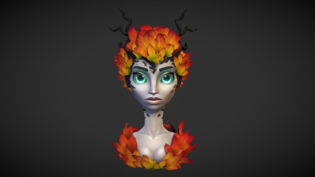 The result of an online course at brushforge.com - Autumn Dryad - 3D model by JGfab 3d model