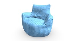 Arm Chair Bean Bag sofa, armed, unreal, furniture, beanbag, unity, asset, game, lowpoly, chair