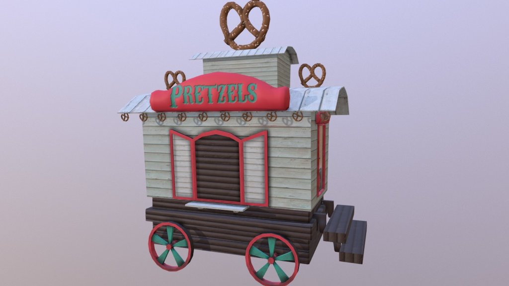 Just a small assett out of many, for a circus/carnival scene I'm working on as a personal fun project

Modelled: Maya 
Textured: Substance Painter - Pretzel Caravan - 3D model by Ellie (@eymori) 3d model