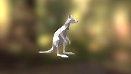 Kangaroo low poly model for 3D printing