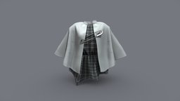 SAVE! Female Cloak Mini Dress Outfit mini, pin, fashion, girls, clothes, out, different, skirt, stylish, unique, cloak, dress, gray, safety, realistic, womens, asymmetric, cape, catwalk, outfit, wrapping, wear, checkered, wrapped, pbr, low, poly, female, concept, flaring, outwear