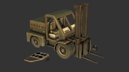 Forklift Break Animation (Test) wreck, forklift, junk, destruction, metal, break, settle, vehicle, animation