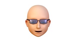 Business Glasses Young Man Boy Bald Head Icon