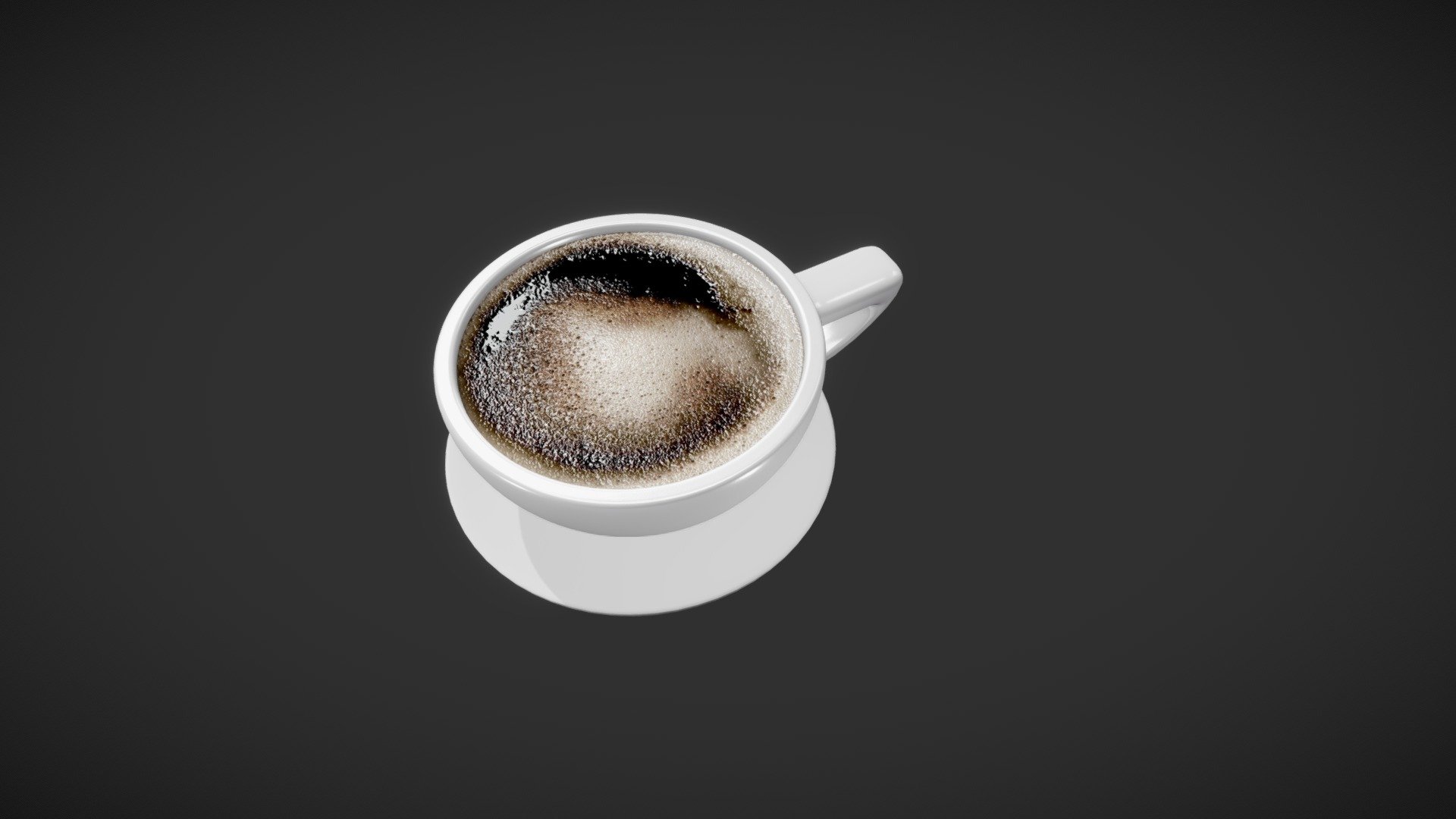 White porcelain cup of Black Coffe with PBR materials. Made in Blender 2.9 - Cup of Coffee - Download Free 3D model by senorp3dro 3d model