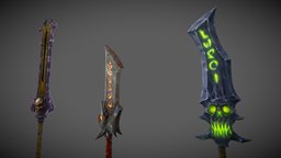 Stylized Fantasy Swords rpg, mmo, rts, fbx, swords, moba, weapon, handpainted, lowpoly, sword, stylized, fantasy