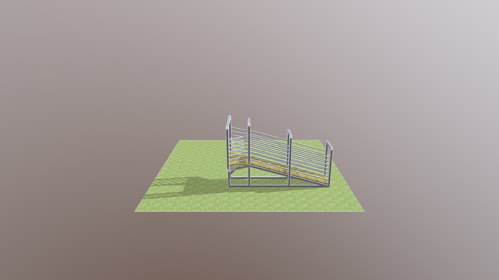 This is a portable loading dock for cattle. It is designed to load cargo trucks that do not have a narrow gate on the back. It is in metric and has been built by several different ranches in Kazakhstan. It is semi portable, it doesn't have wheels, but it is easy to slide around and to lift onto a trailer 3d model