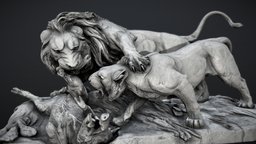 Lion And Lioness cain, 3d-scan, lion, statue, copenhagen, lions, lioness, blackandwhite, nicholas-cain, jarmersplads, photogrammetry, sculpture
