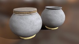 Storage pots storage, pot, cloth, medieval, pottery, 10th-century, 11th-century