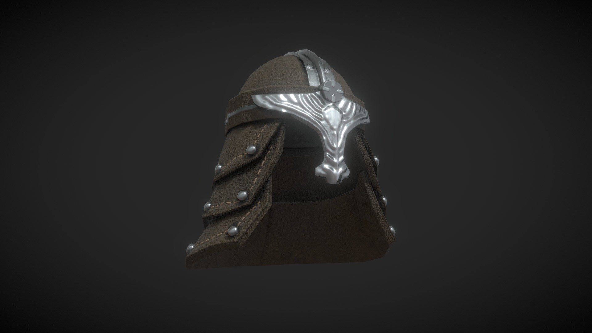 My version of Leather helmet from skyrim, made in Blender and Substance Painter - Skyrim - Leather helmet - 3D model by gabrielnrtr 3d model