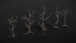 Dead Trees tree, apocalyptic, post, dead, apocalypse, wasteland, bush, game-ready, forrest, pbs, msgdi, asset, pbr, lowpoly, environment