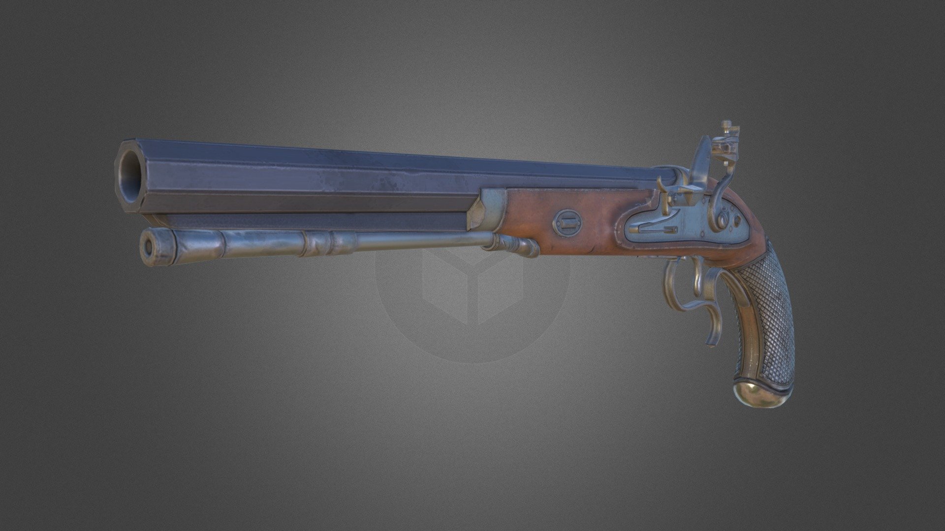 Flintlock Pistol - 3D model by Spencer Tracy (@spencertracy) 3d model