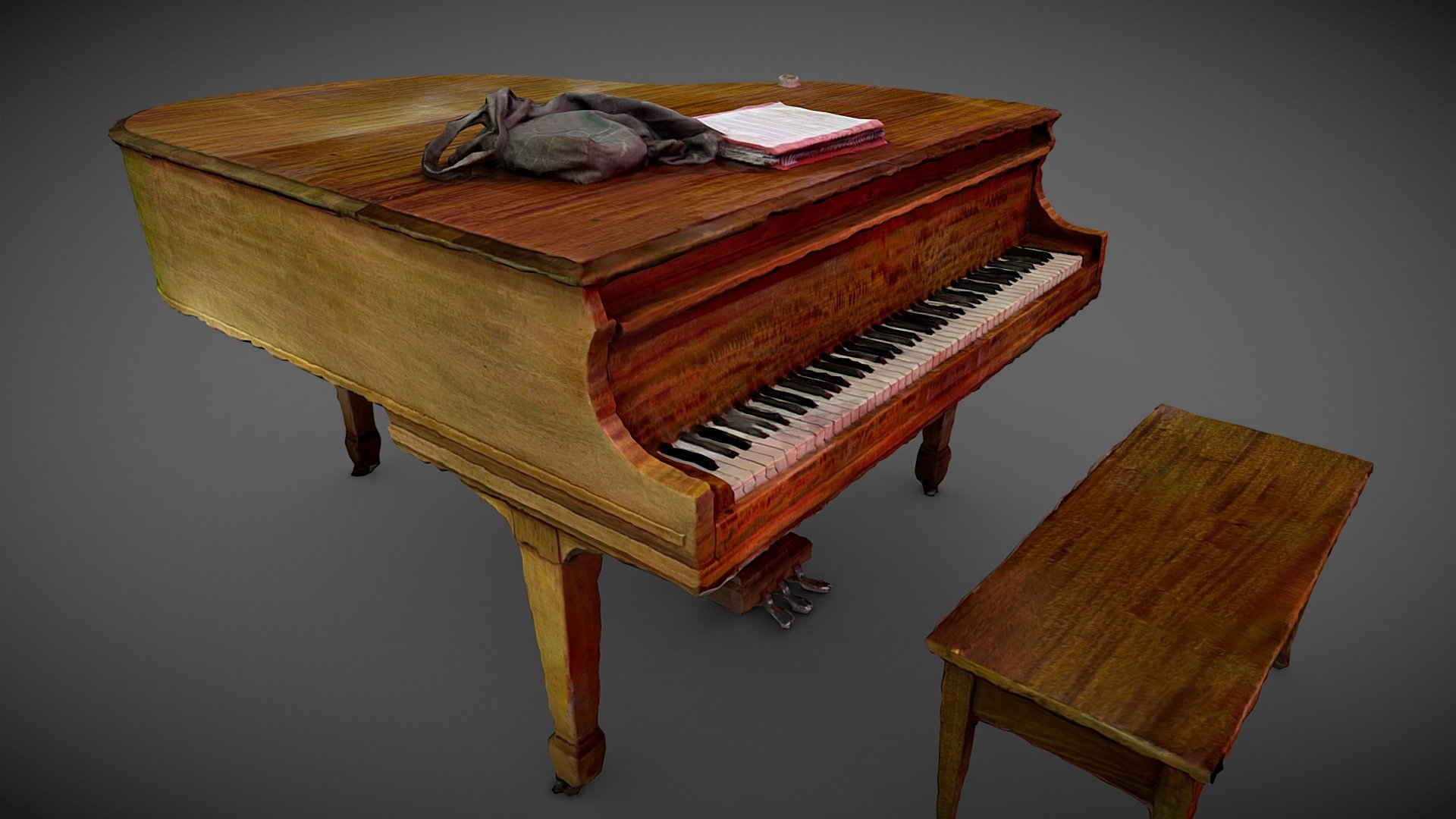 Created with Polycam - grand piano photogrammetry - Buy Royalty Free 3D model by Alex Tench (@alex.harvey) 3d model