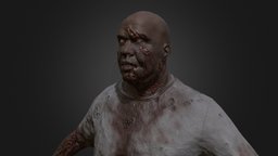Zombie Man AC B security, bloody, rotten, bodyguard, bouncer, monster, black, zombie