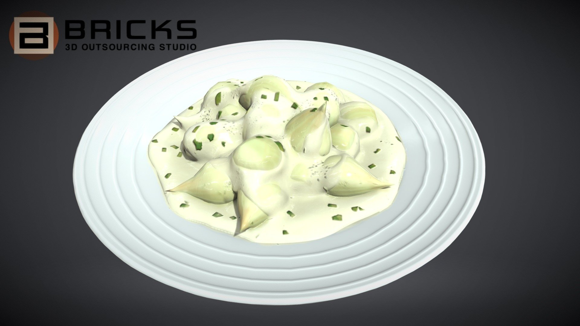 PBR Food Asset:
Creamed Onions
Polycount: 2638
Vertex count: 1322
Texture Size: 2048px x 2048px
Normal: OpenGL

If you need any adjust in file please contact us: team@bricks3dstudio.com

Hire us: tringuyen@bricks3dstudio.com
Here is us: https://www.bricks3dstudio.com/
        https://www.artstation.com/bricksstudio
        https://www.facebook.com/Bricks3dstudio/
        https://www.linkedin.com/in/bricks-studio-b10462252/ - Creamed Onions - Buy Royalty Free 3D model by Bricks Studio (@bricks3dstudio) 3d model