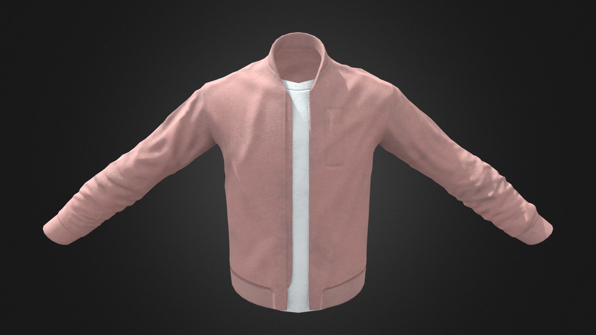 A game-res cloth jacket with a cotton undershirt - Cloth Jacket - Download Free 3D model by Curtis Kinney (@ravenkumquat) 3d model