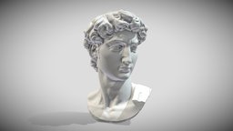 Head of Michelangelos David statue, game, pbr