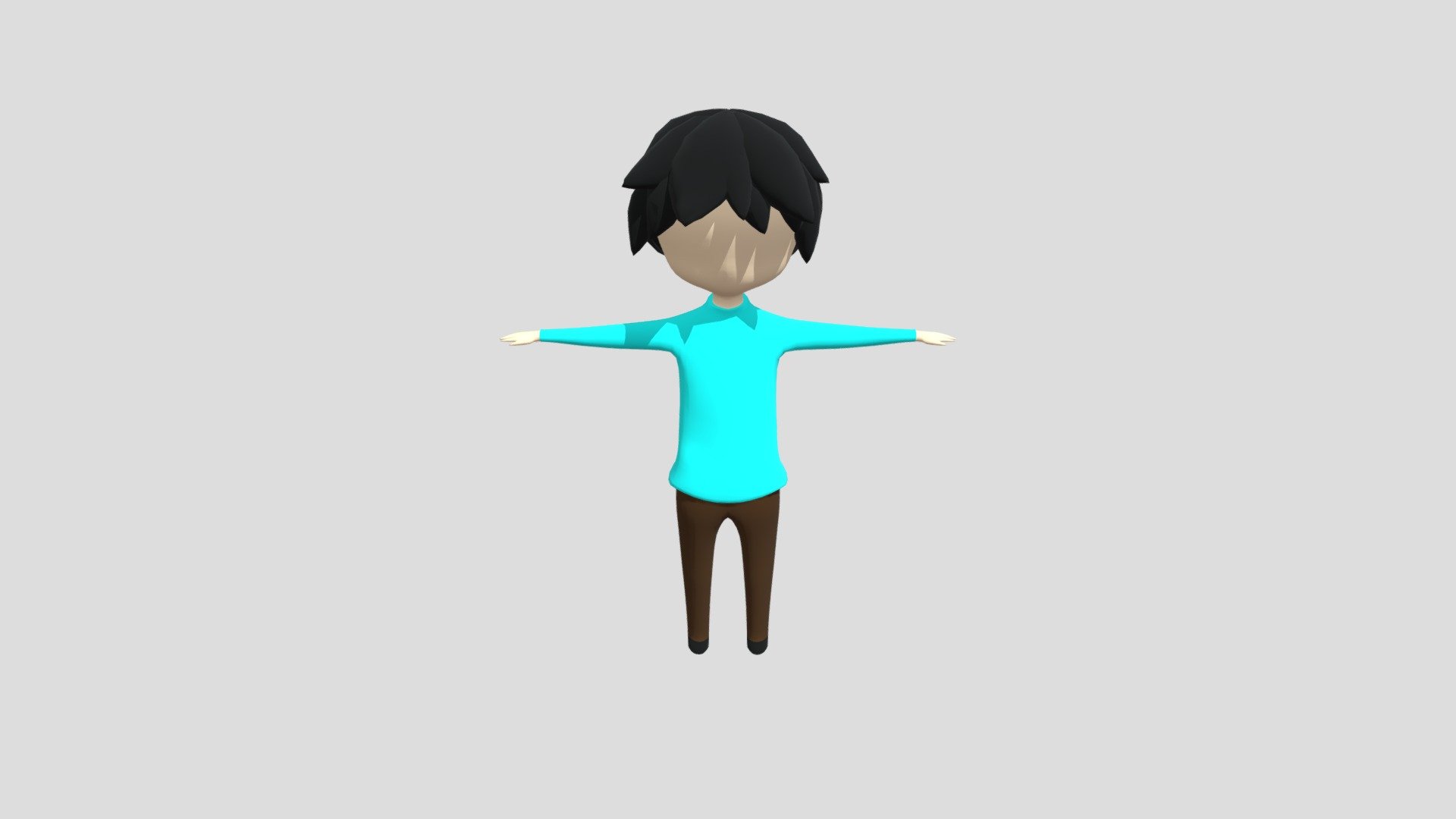 Male character model used in my project: WIthering.

Github link: https://github.com/Mahmood34/WitheringTheGame

The proportions are inspired by toon link from The Legend of Zelda: Wind Waker 3d model