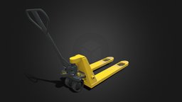 Yellow Pallet Jack pallet, assets, unreal, low-poly-model, pallet-jack, substancepainter, unity, low-poly, 3dsmax, lowpoly, gameready, palletjack, tronatic