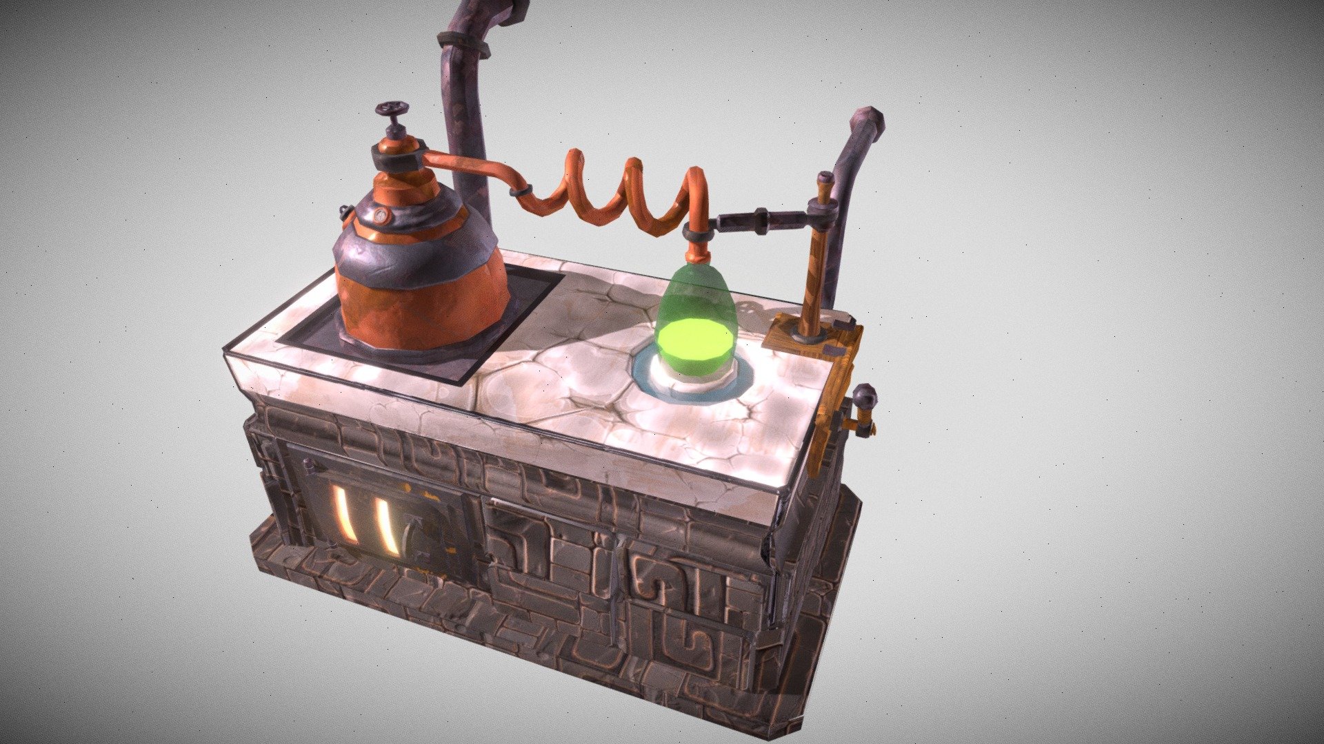 Stylized, low poly game asset 3d model