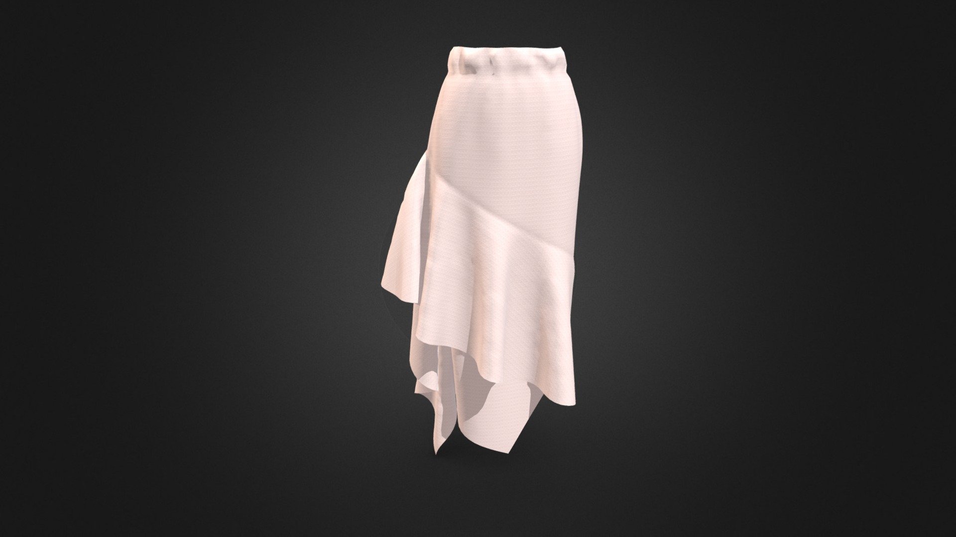 Women's Unbalanced Ruffle Long Skirt - Women's Unbalanced Ruffle Long Skirt - Buy Royalty Free 3D model by number1d3d 3d model
