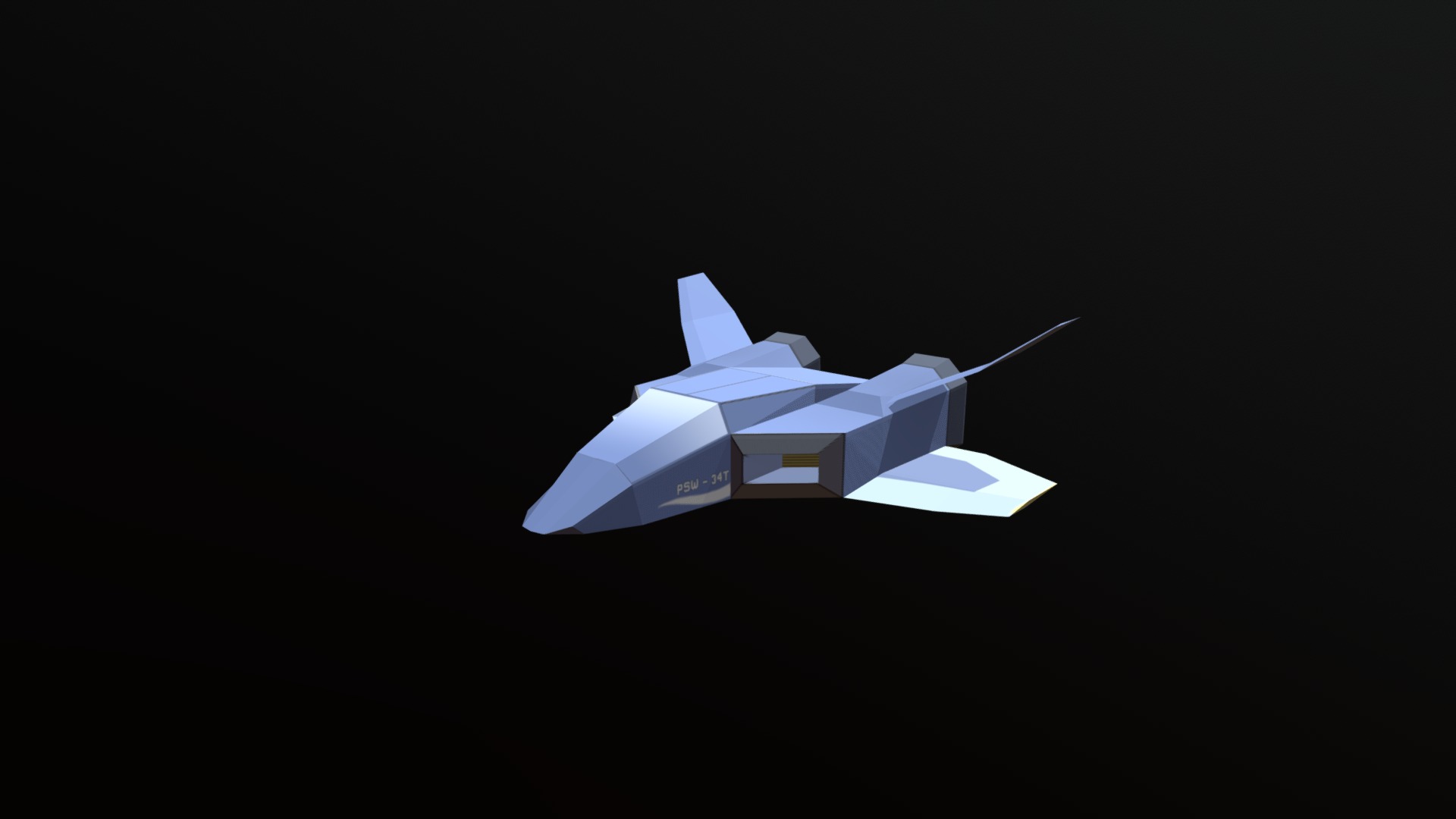 Simple low-poly space ship I modeled up as my first blender project! - PSW - 34T Flight Craft - 3D model by segger 3d model