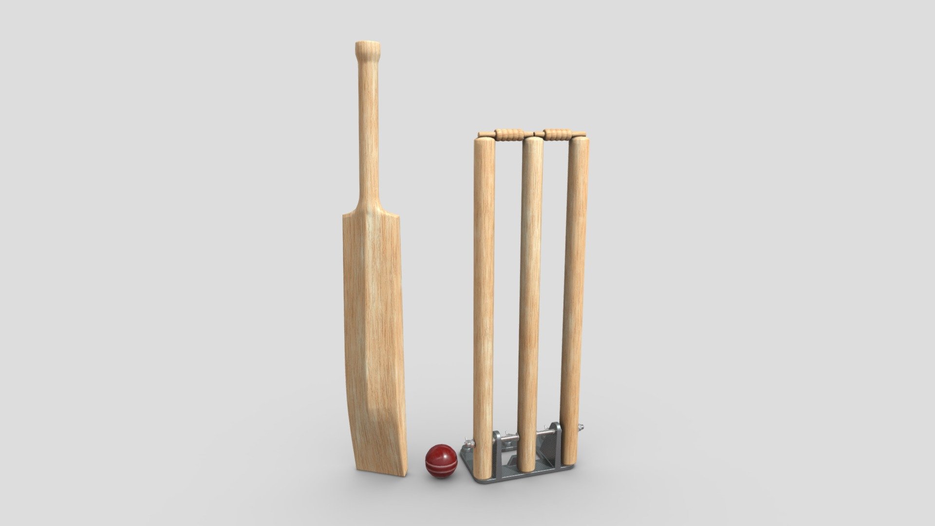 Wooden Cricket Set 3D Model by ChakkitPP.




This model was developed in Blender 2.90.1

Unwrapped Non-overlapping and UV Mapping

Beveled Smooth Edges, No Subdivision modifier.


No Plugins used.




High Quality 3D Model.



High Resolution Textures.

Objects Detail :

Cricket Wicket Polygons 13324 / Vertices 13555
Cricket Bat Polygons 578 / Vertices 585
Cricket Ball Polygons 256/ Vertices 242

Textures Detail :




2K PBR textures : Base Color / Height / Metallic / Normal / Roughness / AO

File Includes : 




fbx, obj / mtl, stl, blend
 - Wooden Cricket Set - Buy Royalty Free 3D model by ChakkitPP 3d model
