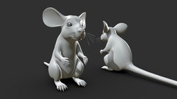 Mouse BaseMesh rat, mouse, basemesh, realistic, cartoon, game, lowpoly, animal
