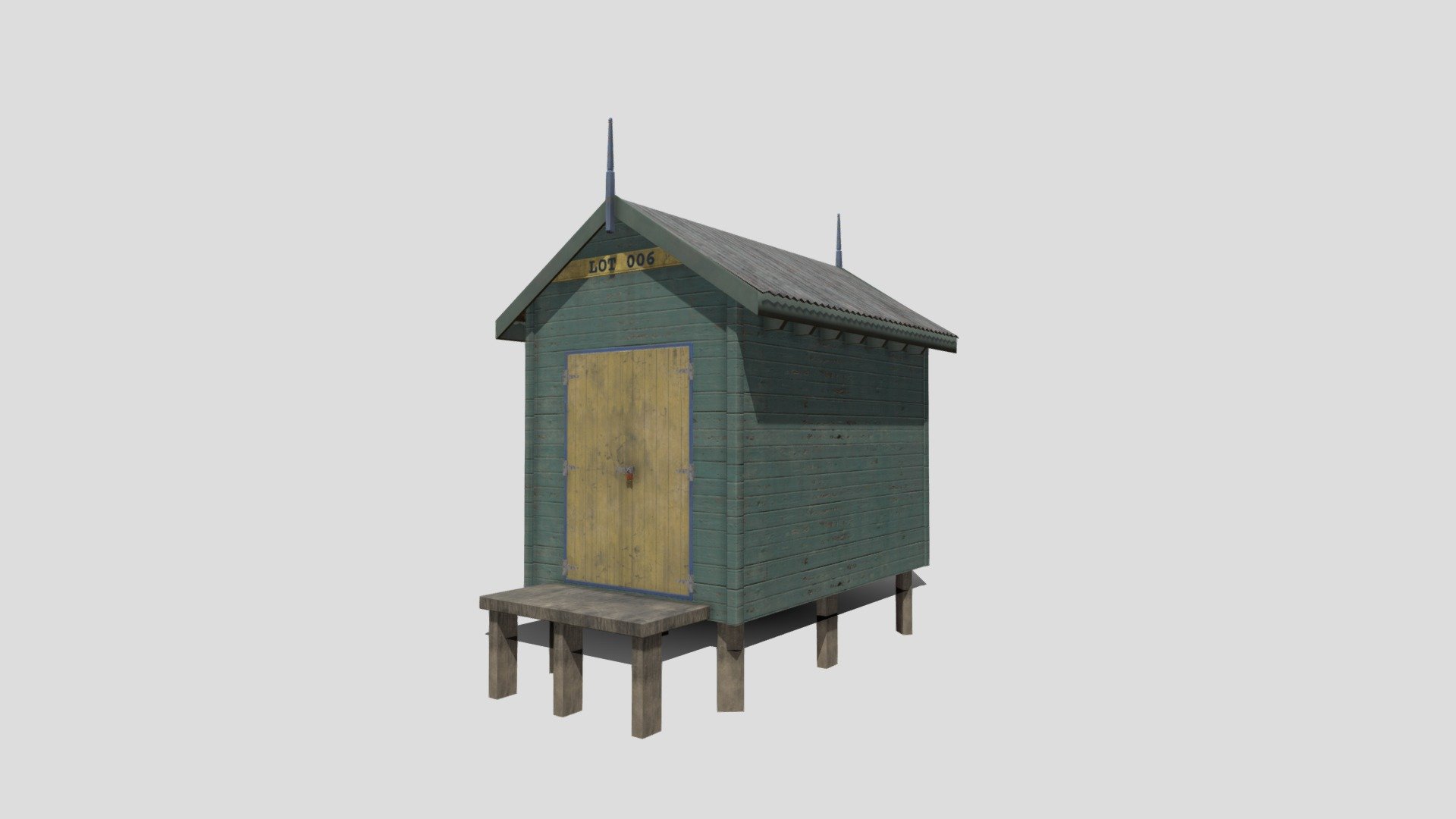 Practice: An abandoned beach hut 3d model