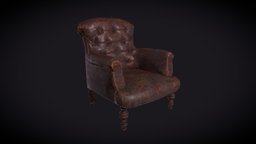 Stylized Leather Armchair prop, mixer, old, harrypotter, blender, chair, stylized