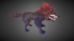 Two_headed_wolf rpg, raptor, unity, lowpoly, creature, monster, animated, fantasy, wolf