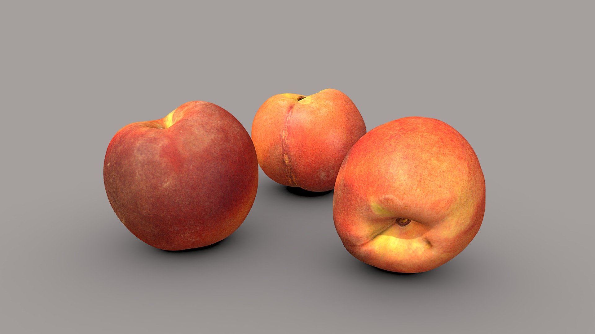 Lowpoly peaches.

Model includes 8k Diffuse map, 4k normal map, 4k ambient occlusion and the 250k+ highpoly model of the fruit - Peach Pack - Buy Royalty Free 3D model by Lassi Kaukonen (@thesidekick) 3d model