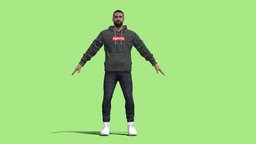 Carvajal casual football, people, rig, player, soccer, casual, men, game-ready, messi, ronaldo, neymar, footballer, character, lowpoly, man, animated, human, male, sport, ball, rigged, carvajal