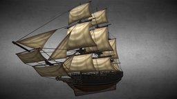 Galleon marine, sails, anchor, deck, naval, cargo, battle, galleon, cannons, gunpowder, vehicle, ship, wood, sea, navy, pirates