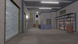 Warehouse Maintenance Room scene, storage, garage, business, game-ready, maintenance, building, workshop, factory, interior, warehouse-building