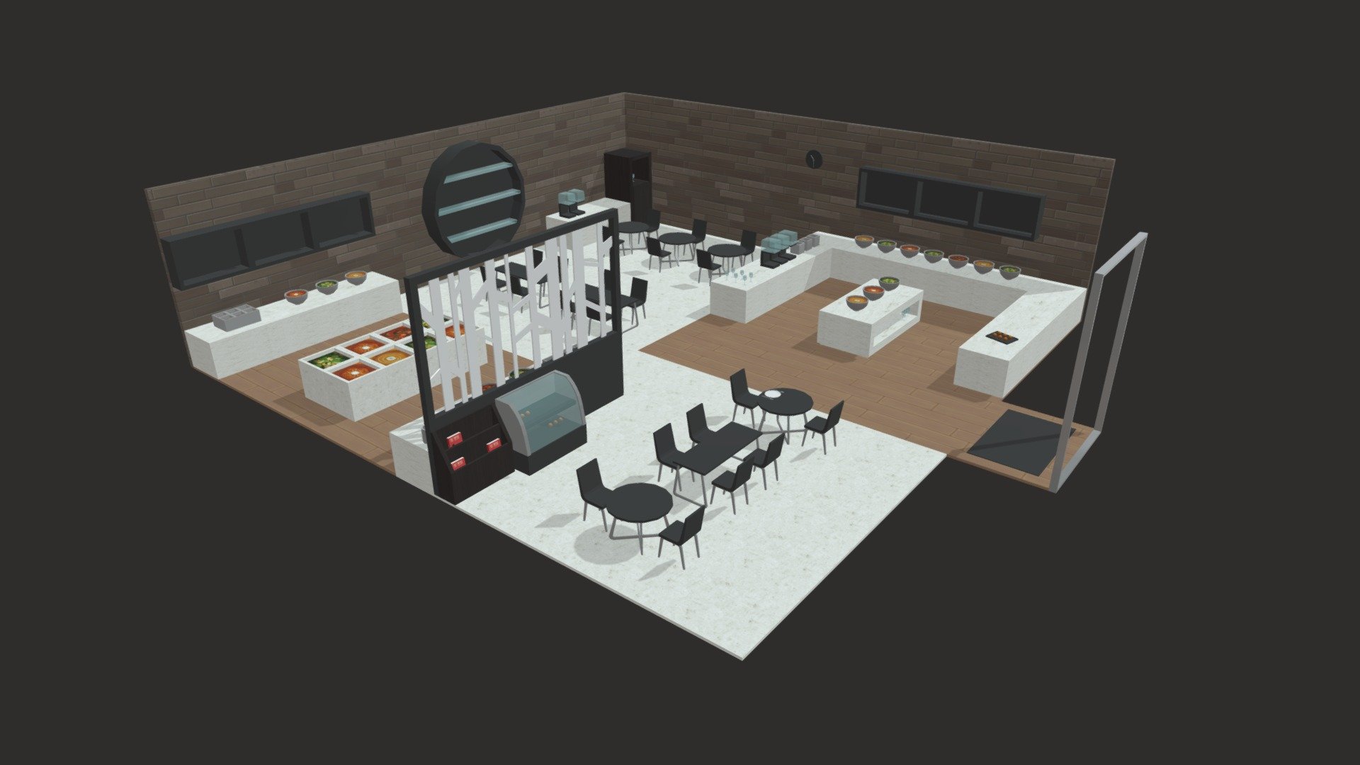 A restaurant 3d model