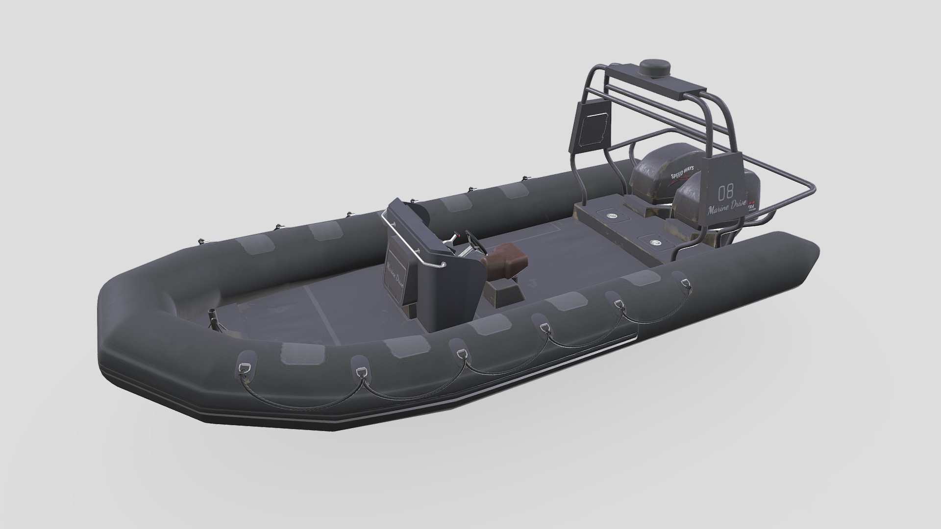 Rigid Inflatable Boat RHIB




-Low-poly ready to use in Games, AR/VR (21,468 Tris)

-Textures are in PNG format 2048x2048 PBR metalness 1 set.

-Files unit: Centimeters

-Available formats: MAX 2018 and 2015, OBJ, MTL, FBX, .tbscene.

-If you need any other file format you can always request it.

-All formats include materials and textures.
 - Rigid Inflatable Boat RHIB - Buy Royalty Free 3D model by MaX3Dd 3d model
