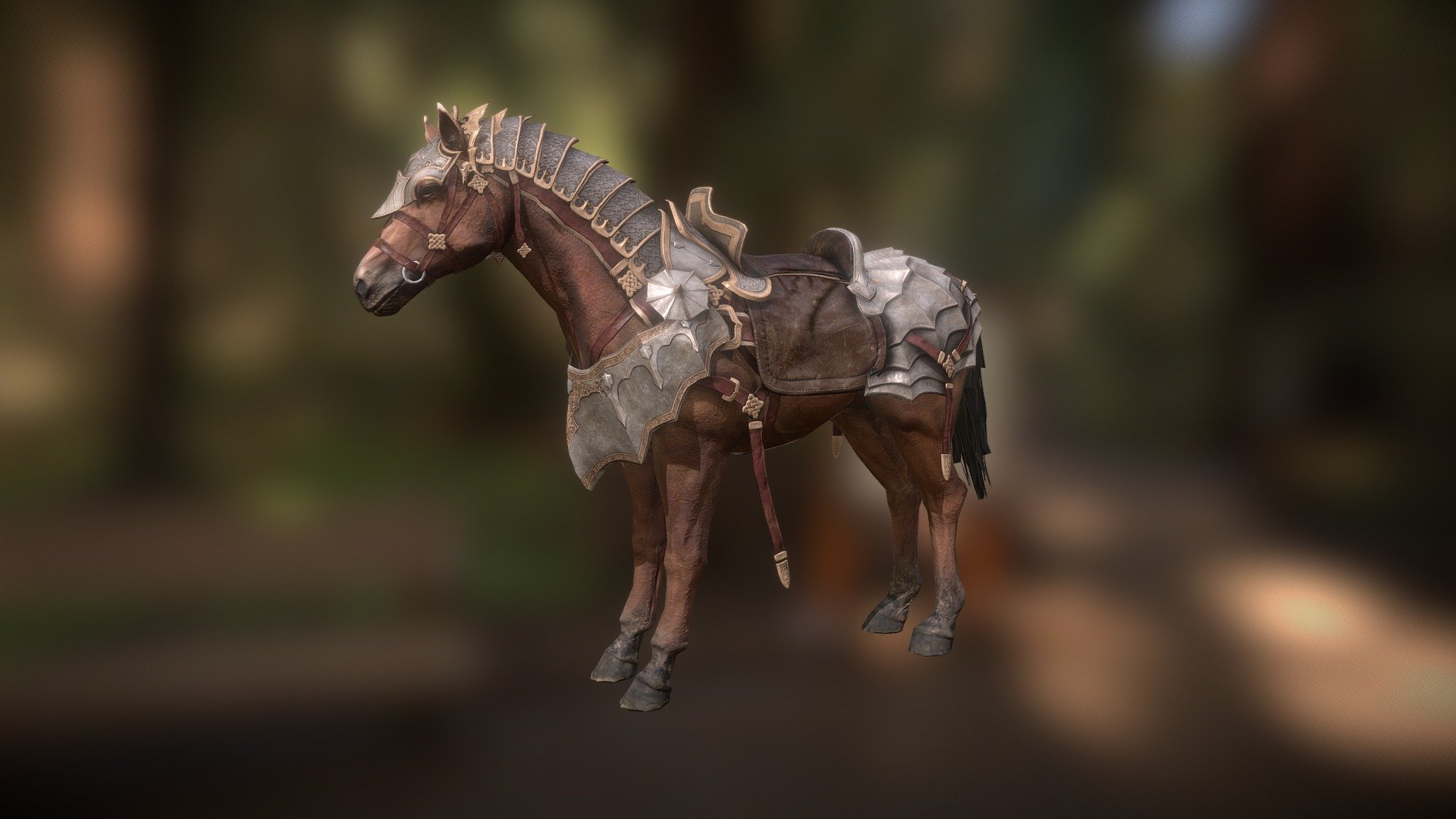 Battle Horse 1 (PBR, 2K, ANIM) - 3D model by Tokyo Designer Gakuin (@tokyodesignergakuin) 3d model