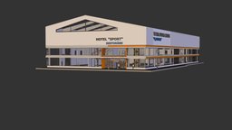 sports building (tennis hall) sketchup