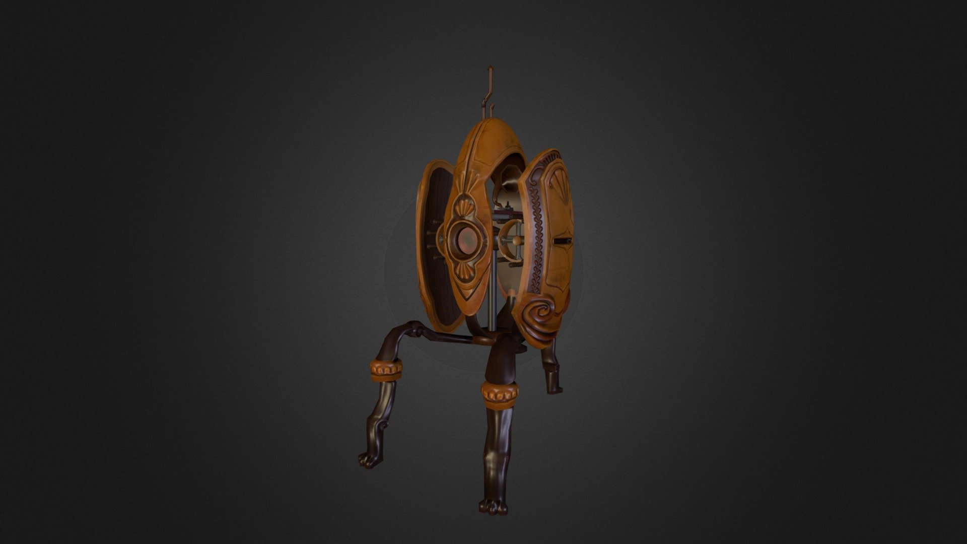 A steampunk version of the portal turret. Orignal concept by Lisa Rye: http://risachantag.deviantart.com

I also hacked/modded it into portal and got a mate to voice act: http://www.youtube.com/watch?v=1ZgJobqj6uQ - Steampunk Portal Turret - 3D model by Abraham Brookes (@Black_Stormy) 3d model