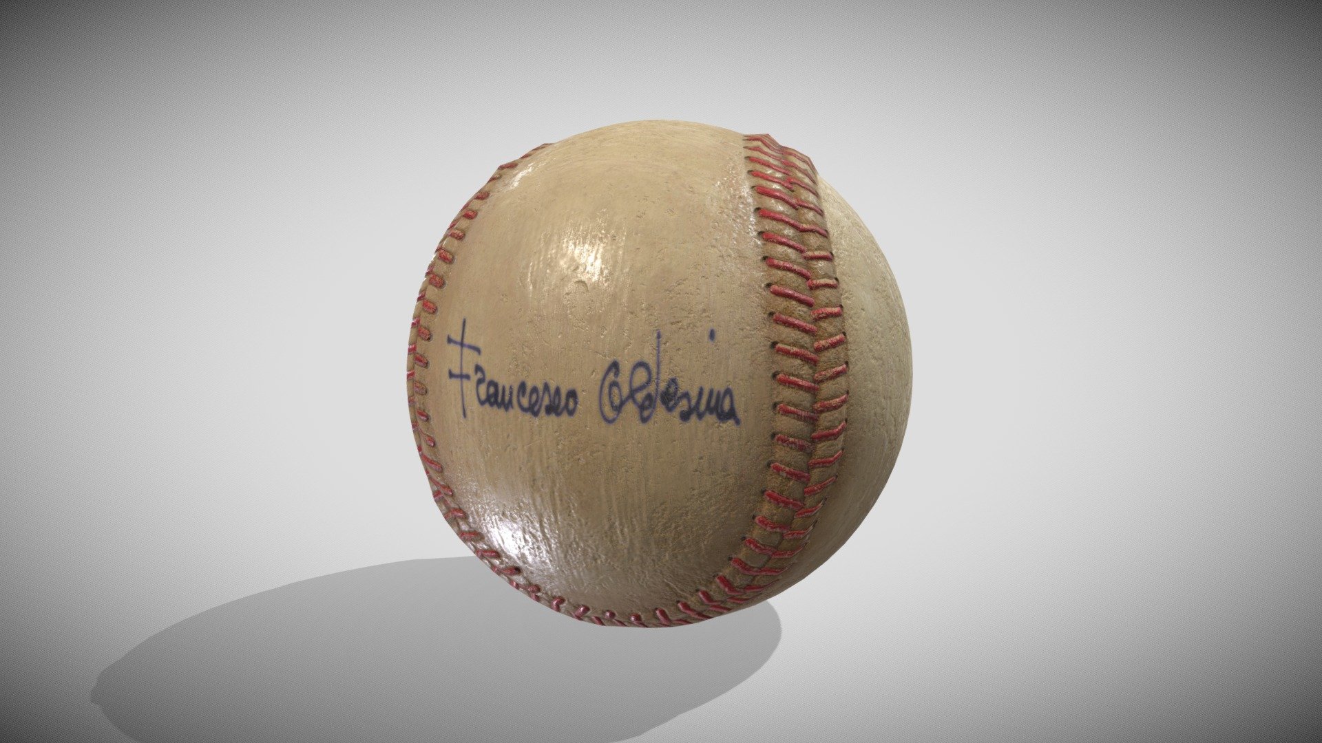 One Material 2k PBR only Quad - Base Ball Ball - Download Free 3D model by Francesco Coldesina (@topfrank2013) 3d model