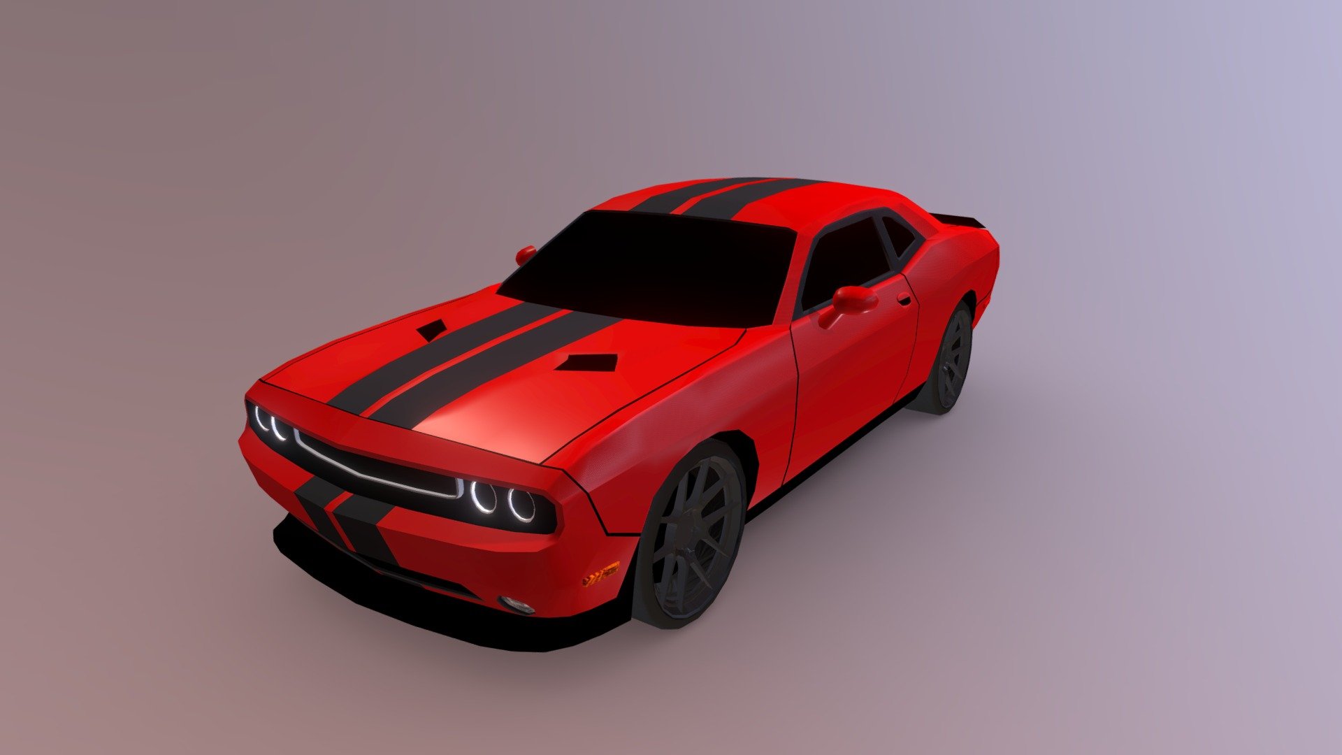 Dodge Challenger - Low Poly, ready for game and render 3d model