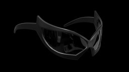 Futuristic Cat eye Sunglasses cat, fashion, shape, accessories, sunglasses, designer, accessory, fbx, glasses, unrealengine, science-fiction, cateye, unity, 3d, blender, scifi, sci-fi, futuristic, cateye-sunglasses